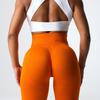 High-Waisted Seamless 9/10 Length Yoga Leggings Women Quick-Dry Nylon Spandex Compression Fitness Pants