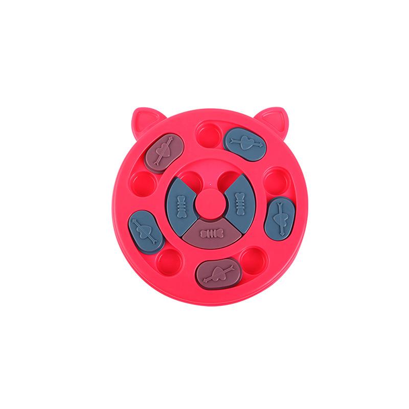 

Interactive Dog Puzzle Toy: Slow Feeder & Anti-Choking Bowl for Small Dogs 25*25*3.5cm (Without Cat Ears) красный
