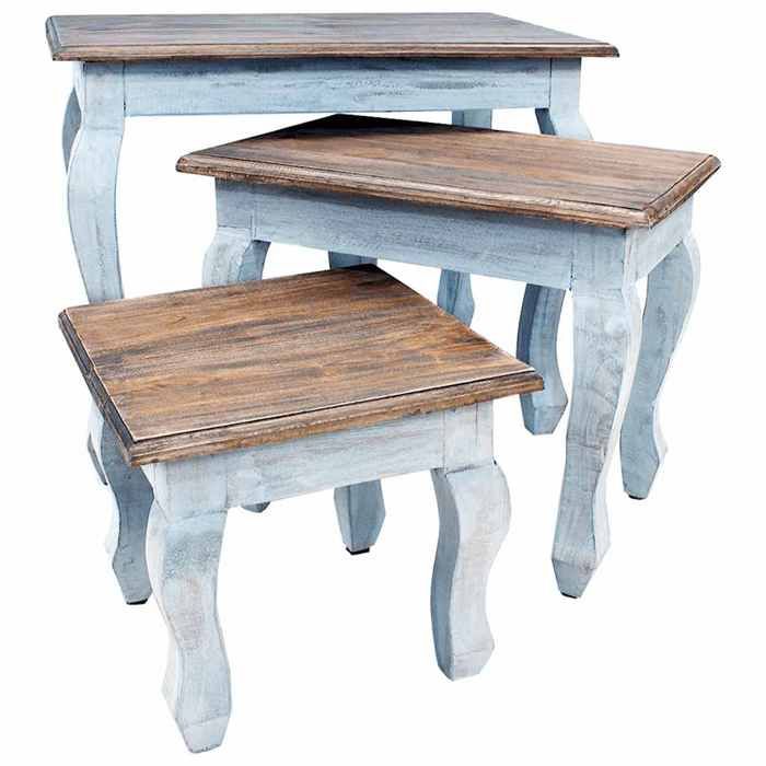 VidaXL Ensemble de tables gigognes 3 pcs Bois de récupération massif