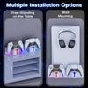 TUODES Wall Mount With Controller Charging Dock RGB Color Stable Metal Stand Charge Station For PS5 / PS5 Pro / Ps5 Slim