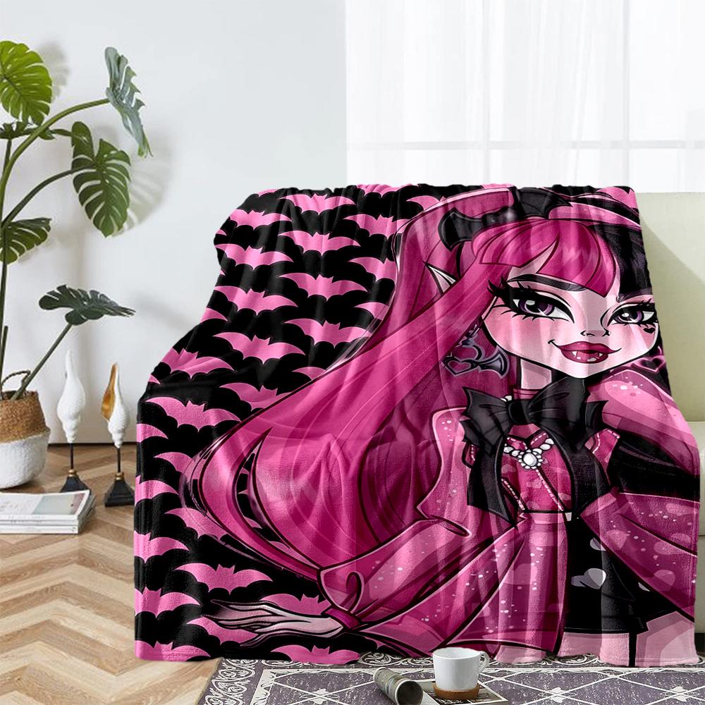 Monster High Theme Printed Blanket - Perfect for Couch, Bed, Travel & Outdoor Use | Machine Washable, Cozy & Durable.