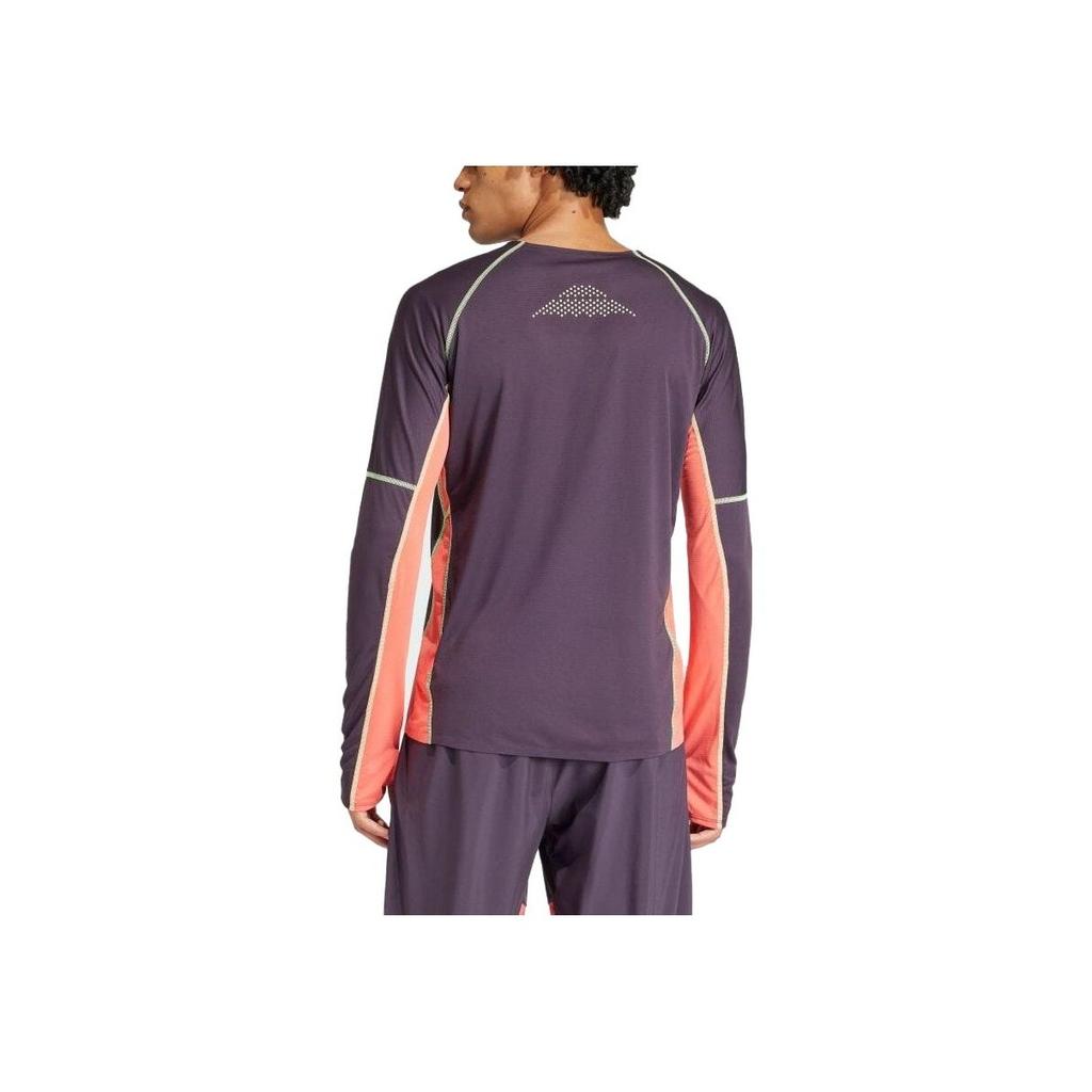 Adidas Color Block Letter Print Round Neck Long Sleeve T-Shirt Men Tops Aurora-Black IU0687