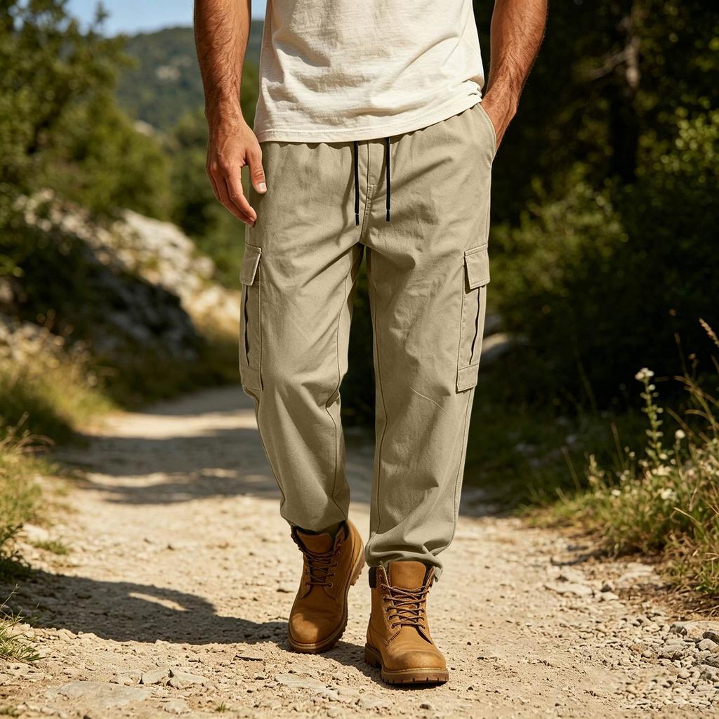 Men's Casual Cargo Pants with Loose Straight Leg for Everyday Wear
