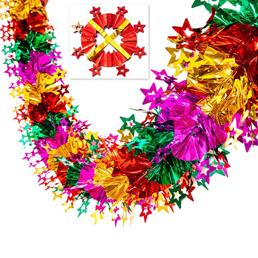 3D Design Foil Garland Flexible Tree Decoration Festive Christmas Garland Celebration Wreath
