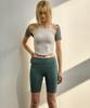 Debiweeo Women'S Yoga Wear Devi-B0013-Ash Green Pilates Zero Body Fat Biker 5-Part