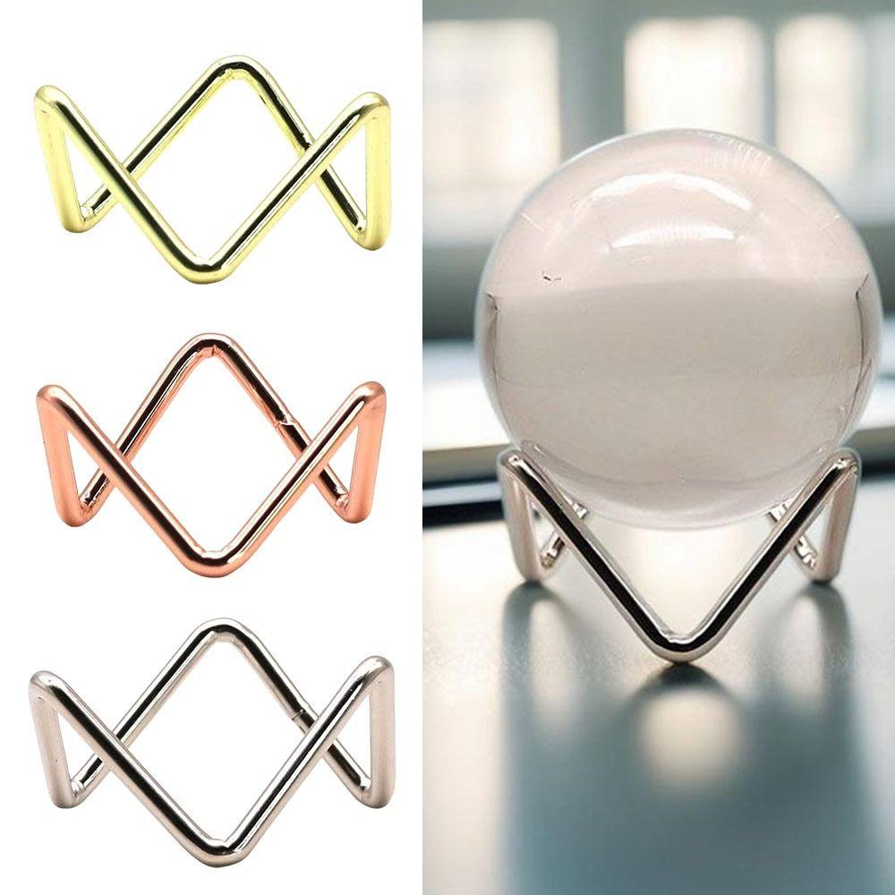 Metal Glass Sphere Holder Photography Props Crystal Ball Display Stand  for Home Decoration