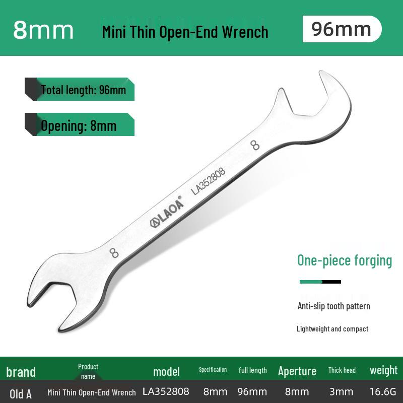 LAOA Ultra-Thin Mini Double-Ended Open Wrench