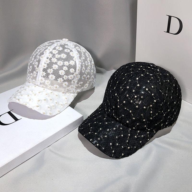 Hut Damen Sommer dünnes Mesh atmungsaktive Baseballkappe Sonnenschutz Sonnenhut klein frisch Chrysanthemenkappe Tide