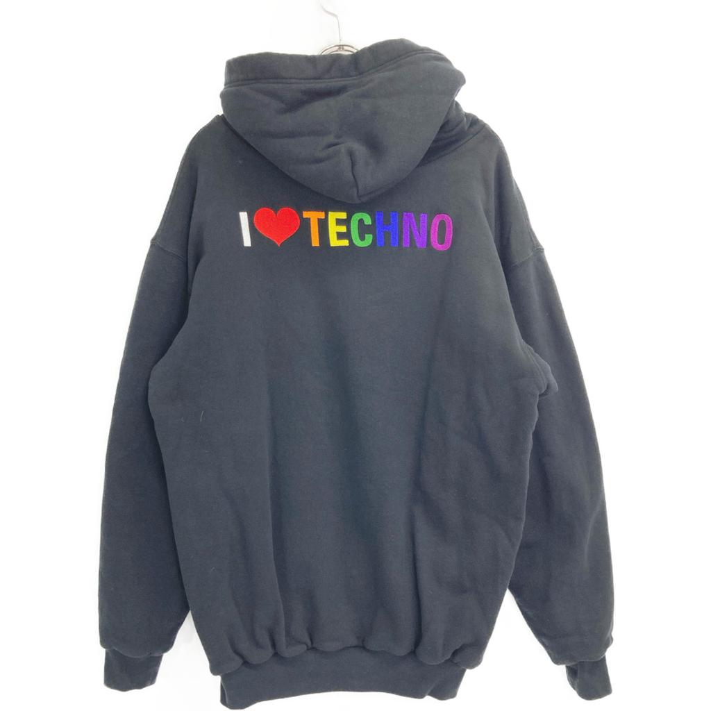 Balenciaga 556086 18 Black Oversized Back Embroidered Hoodie Tops XS blackUsed