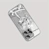 Luxury Diamond Skull Pattern Electroplated Silver Phone Case For Samsung Galaxy S25 S24 S23 Ultra Plus FE Tempered Glass Cover