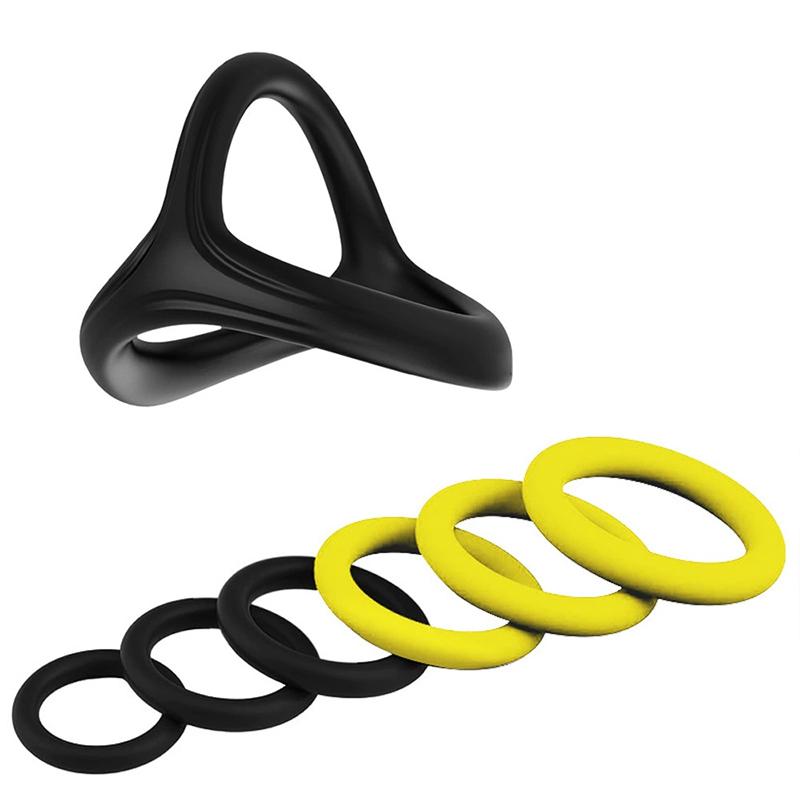 Silicone Penis Rings Cock Ring Erection Enhancing Triangular Penis Ring With Massage Beads Delayed Ejaculation Sex Toys For Men