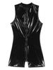 Men's Wet Look Patent Leather Bodysuit Long Sleeve Zipper Jumpsuit Catsuit Clubwear