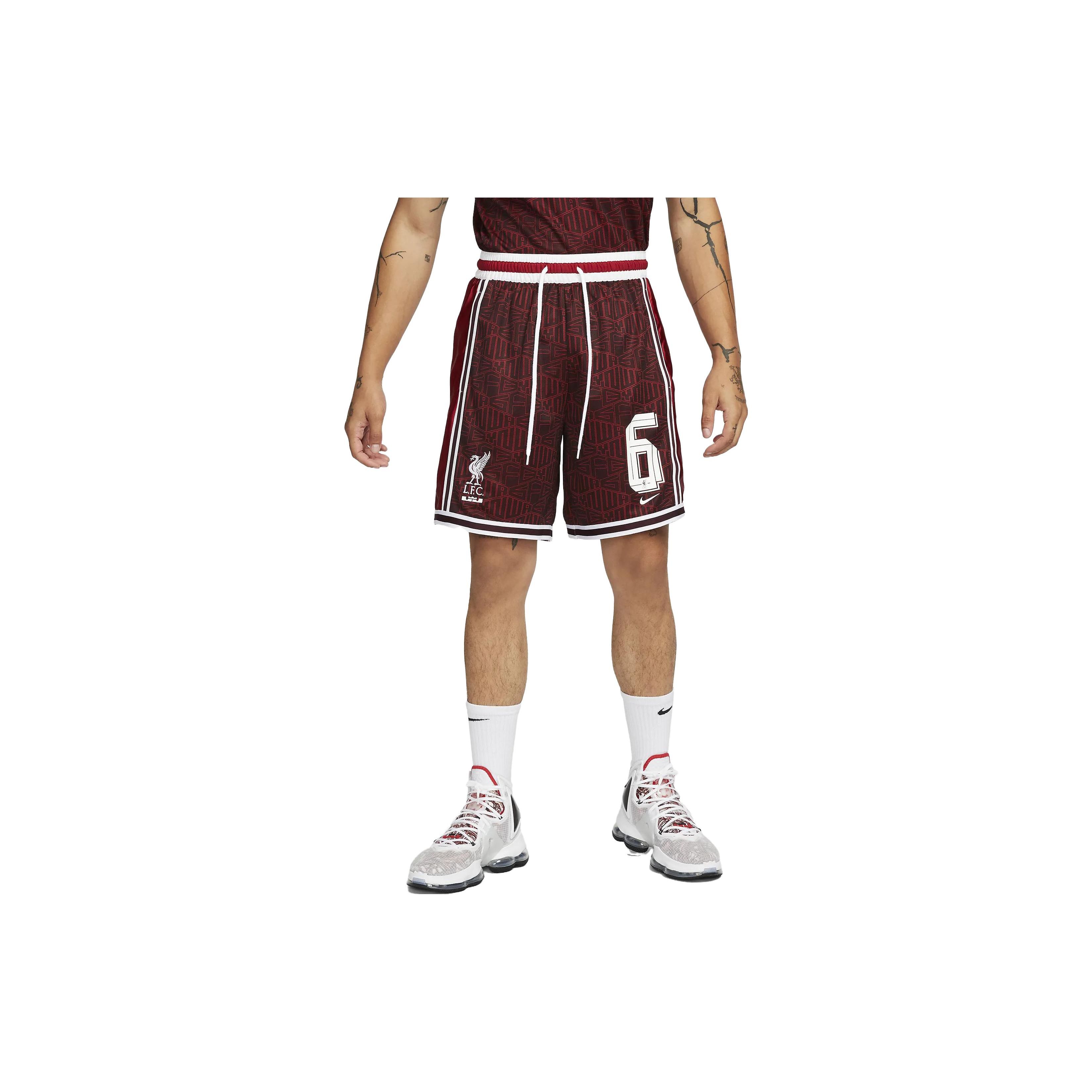 Nike LeBron x Liverpool FC Basketball Shorts Burgundy DX0144-652 L