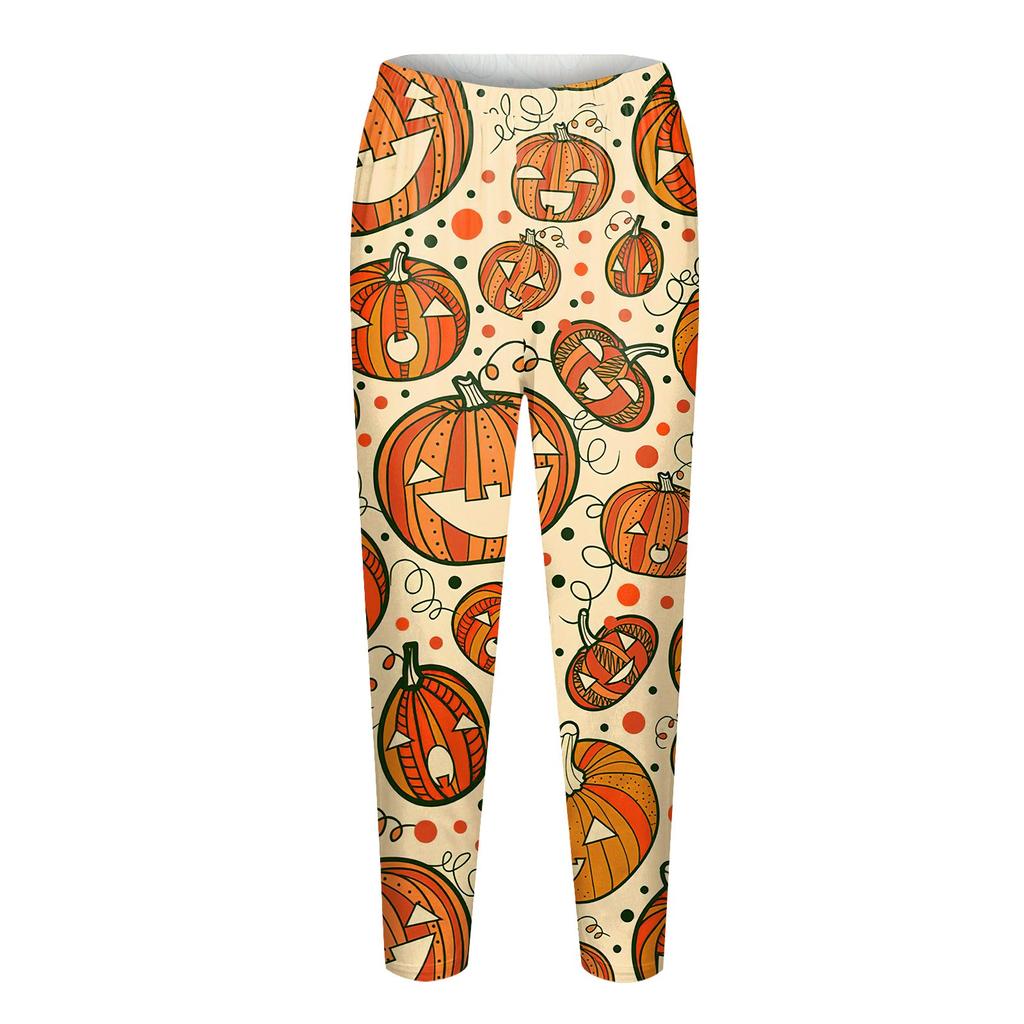 Women's Fashion Halloween Printed Stretch Leggings Casual Home Pants