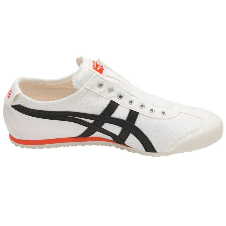 ONITSUKA TIGER Mexico 66 Sports Round Toe Lace-Up Non-Slip Wear-Resistant Low-Top Casual Shoes Unisex Sneaker White Black Orange D3K0N-0090
