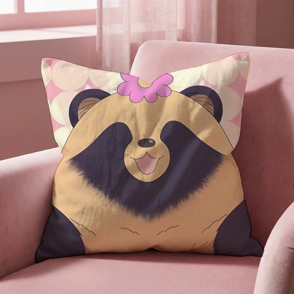 with you and the rain tanuki Cushion Cover Multi-Scene Pillow Cover for Home & Car - Reversible, Soft & Durable for Daily Use
