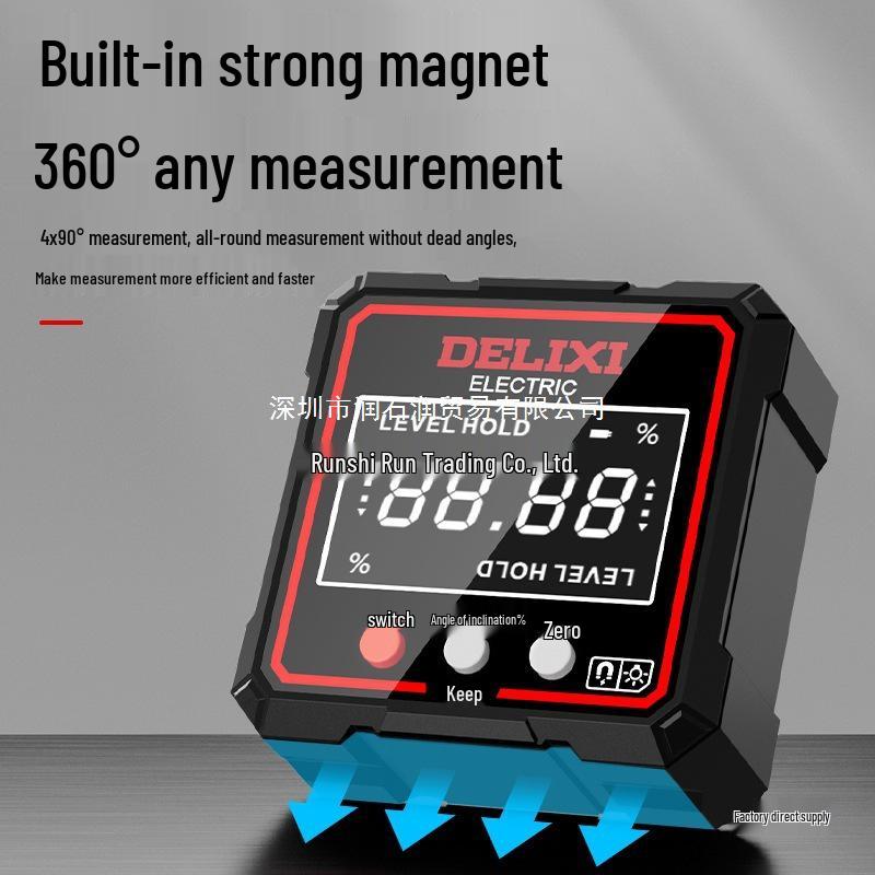 Delixi High-Precision Digital Inclinometer with Magnetic Laser Measurement