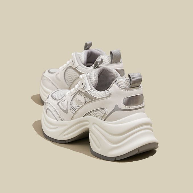 Nuove Scarpe da Papà Scarpe Casual da Donna con Suola Spessa e Rialzo Scarpe Sportive Traspiranti