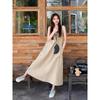 French temperament college small fragrant heart dress women's summer new small waist sleeveless long skirt