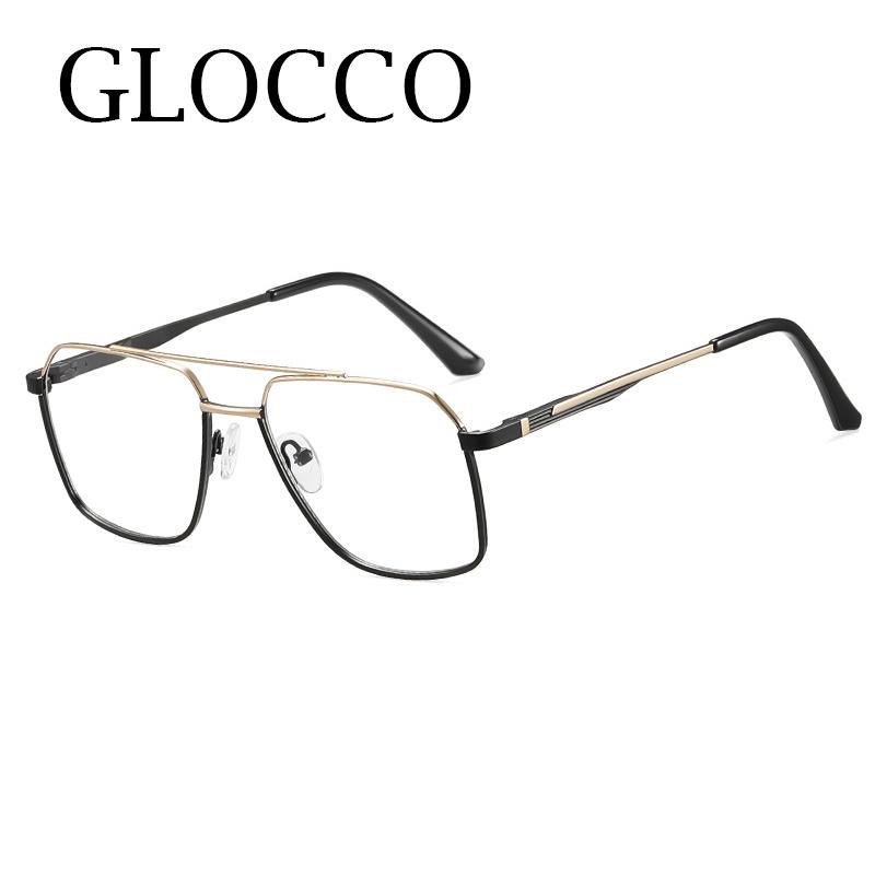 Occhiali da Vista Myopia Uomo Quadrati Metallo Montatura Grande Asta a Molla Business Per Lontano Protezione Occhi Occhiali Filtro Luce Blu