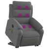 Electric Massage Recliner with Rising Assistance Dark Grey Fabric