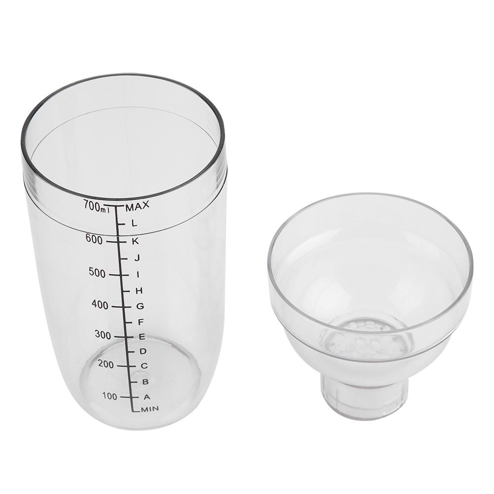 Sızıntı Önleyici Şeffaf PC Reçine Kokteyl Çalkalayıcı Mikser Ölçek Çubuğu Aracı ile(700ml)