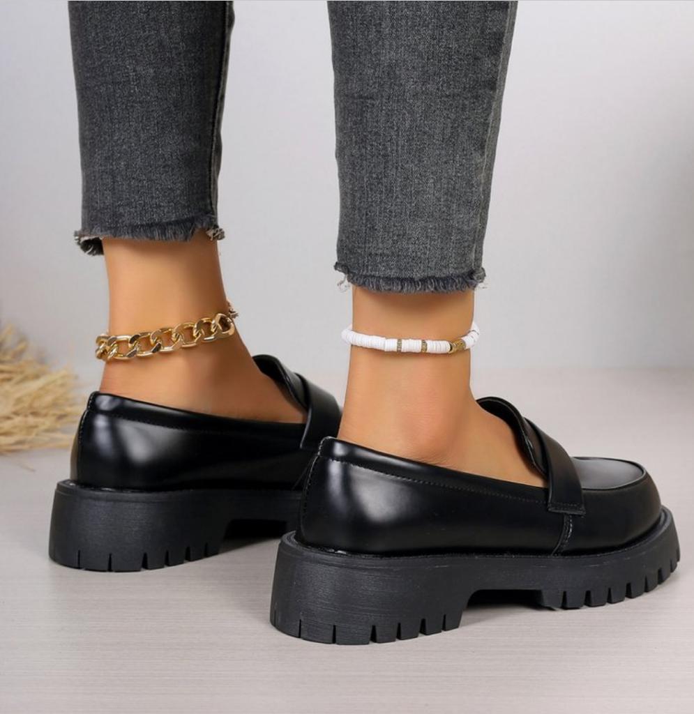 Fashion British Style Platform Loafers Women 2024 Plus Size Round Toe Single Shoes Woman Thick Bottom Pu Leather Oxfords Zapatos Mujer