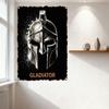 Vintage Gladiator Helmet Metal Tin Sign Retro Roman Warrior Art Plaque for Man Cave Home Decor