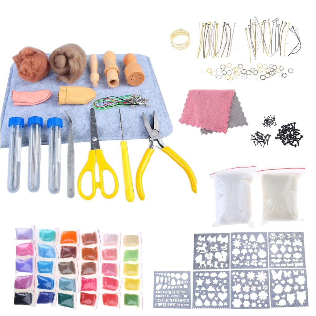 Needle Felting Starter Kits with Storage Bag Felting Tools and Supplies Wool Felting Kits Felt Mold Felted Dolls Material