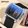 SANDA New Luxury Men's Electronic Watch Multi Functional Dual Screen Waterproof LED Fashion Men's Electronic Watch 6238