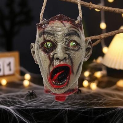 Yousheng Halloween Spooky Candy Bucket Zombie Head Handbag Creepy Trick or Treat Candy Pail for Halloween Party Haunted Houses Decoration