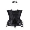 Filaeisi Steampunk 11 Steel Halter Gothic Women's Corset, Ribs, Neck, (Black, XL)