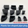 Fan-Shaped Triangular Tube Plug Black Plastic Home&Office Desk&chair Foot Cover 18/25/30/35/40mm Anti Slip&wear-Resistant