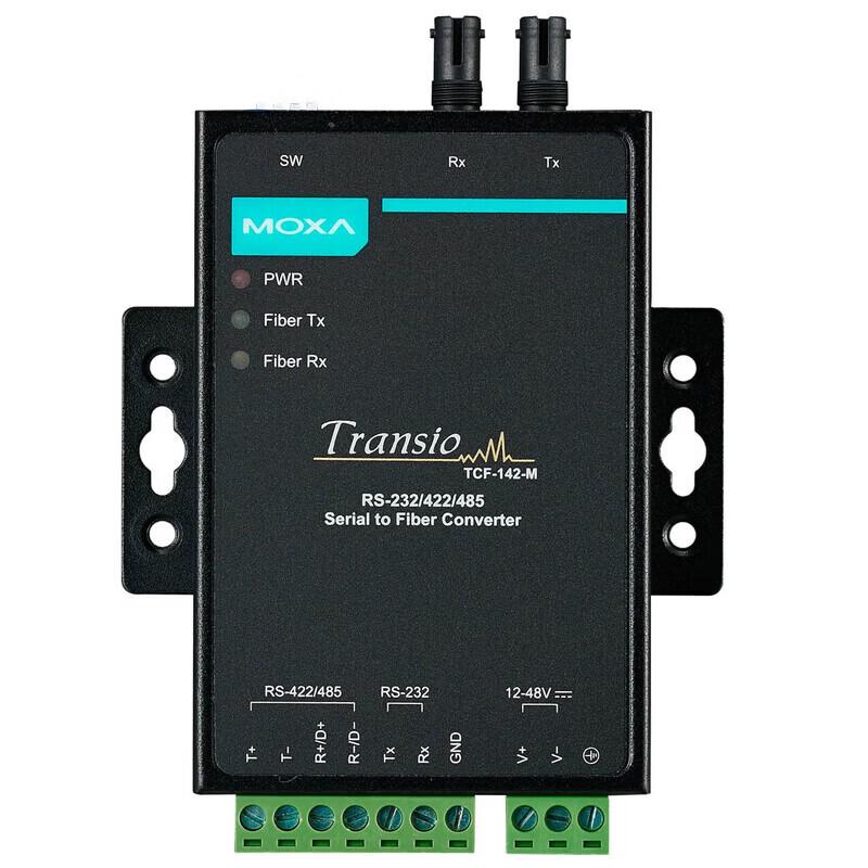 MOXA TCF-142-M-ST Industrial RS-232/422/485 to Fiber Optic Converter