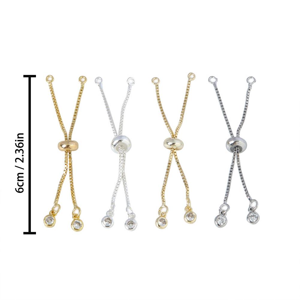 1Pc Bracelet Accessory Adjustable Slider Pull Chains With Zircon For DIY Bracelet Necklace Jewelry Accessories