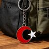 Alloy Keychain Charm Metal Buckle Pendant, Zinc Key Ring with Pendant Star Moon Design, Keys Bags Suitcases Bright Color