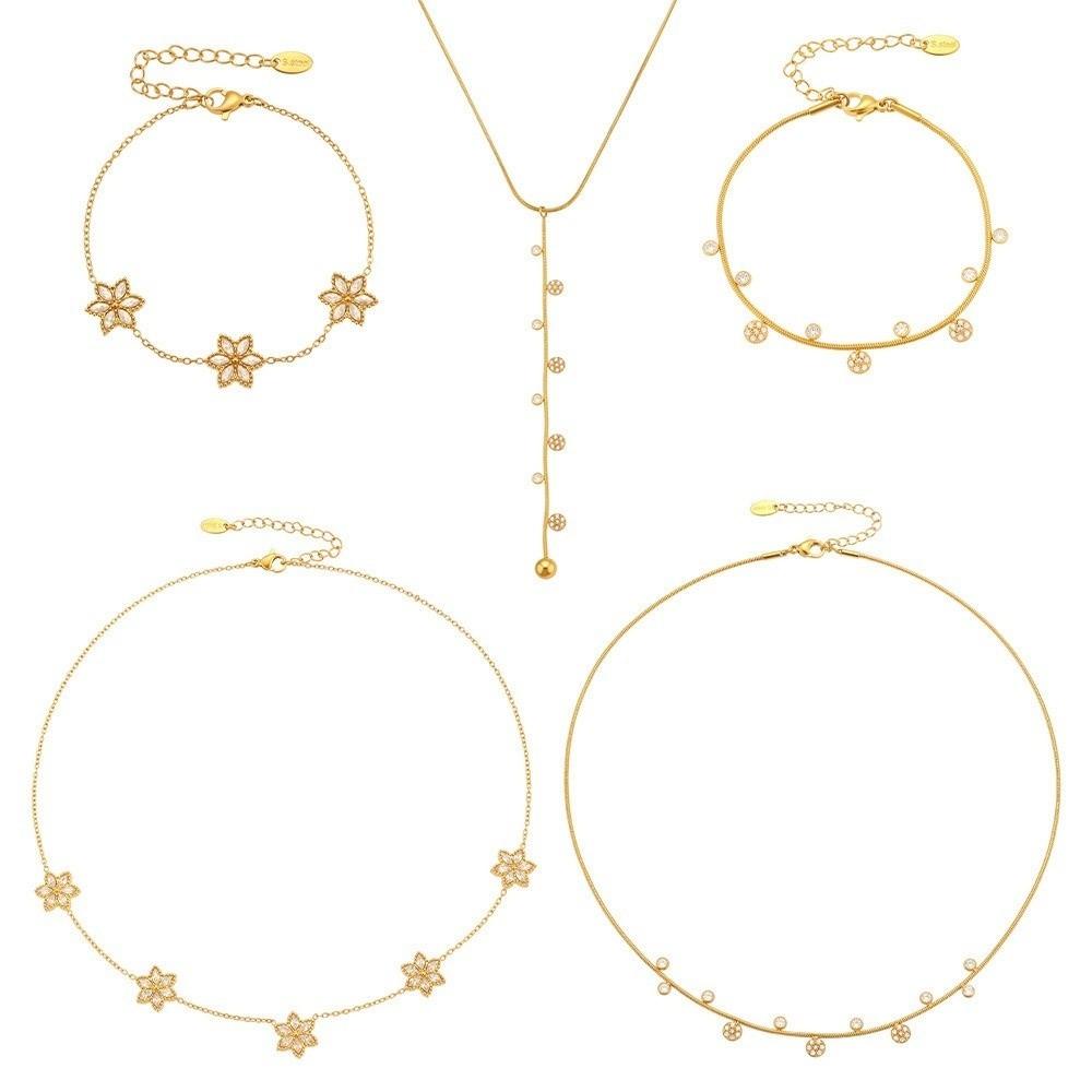 Elegant Y Chain Necklace Bracelet Choker Necklace Fashion Zircon Necklace  Women Jewelry