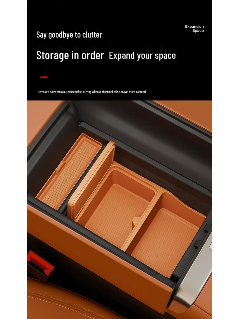 Doppellagige Silikon-Aufbewahrungsbox mit Matte für die Mittelkonsolen-Armlehne des Yu7 (25-teiliger Organizer)