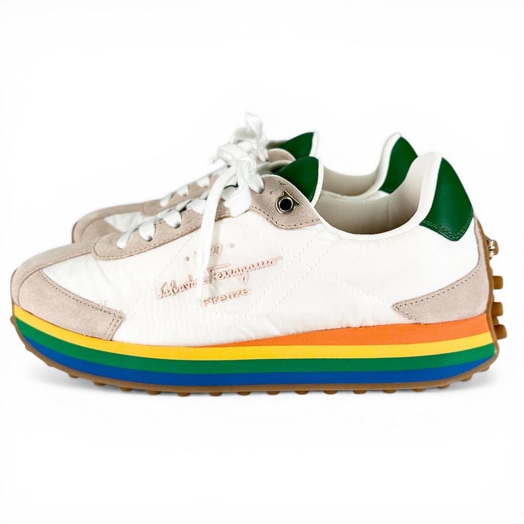 Excellent Salvatore Ferragamo sneakers IGGY GanciniMetal multicolor 6.5 0756565 Used