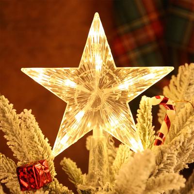 Weihnachtsdekoration Leuchtender Baumspitze Glitzernder Stern Weihnachtsbaumschmuck für Heimdeko Navidad Neujahr 2026 Geschenk