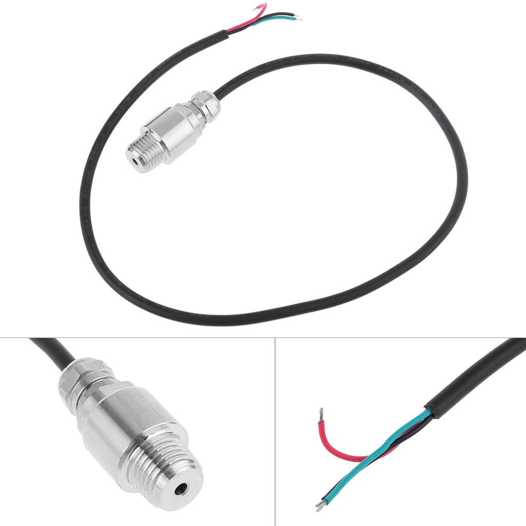1/4" Pressure Transducer Sensor Stainless Steel Pressure Sensor Pressure Transducer Sender Sensor with Cable for Water