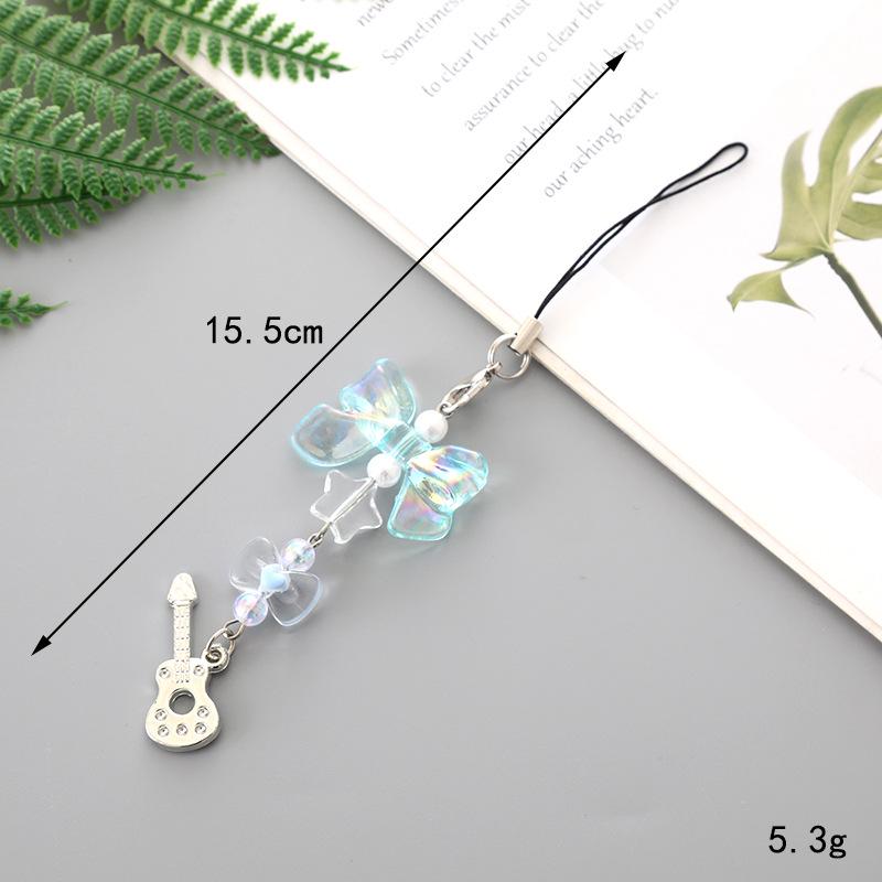 Handmade Colorful Bow Pendant Phone Case Keychain Lanyard Charm