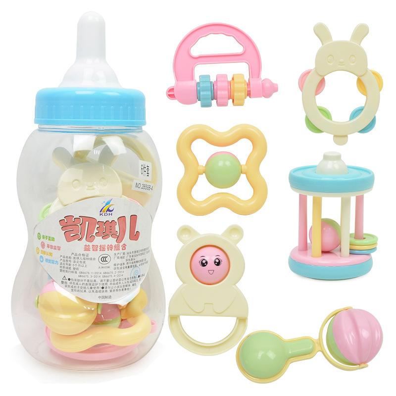 Rattle Set, Baby Teething In Bottle, Newborn Toy 0-1 Years Old 6 10-Piece Baby Toy Set