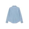 Calvin Klein Solid Color Square Neck Button Down Denim Long Sleeve Shirt Women Shirts Blue 40WK840