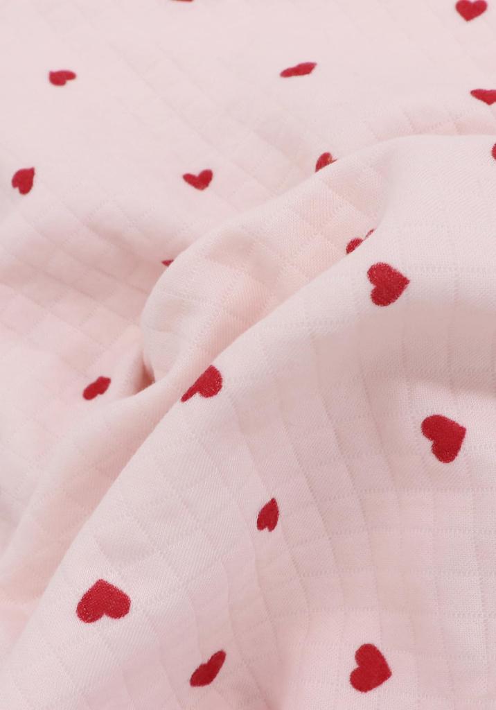 Kaituck Family Kids' Long Sleeve Heart Print Quilted Pajamas, Spring/Autumn, Sizes 130cm, 140cm, 150cm, and 160cm (160cm, Pink)