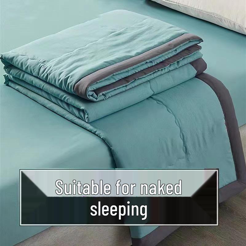 Machine-Washable Cotton Quilt – Cool, Lightweight Summer Quilt for Kids and Dorms, Single/Double, Suitable for Spring to Autumn.