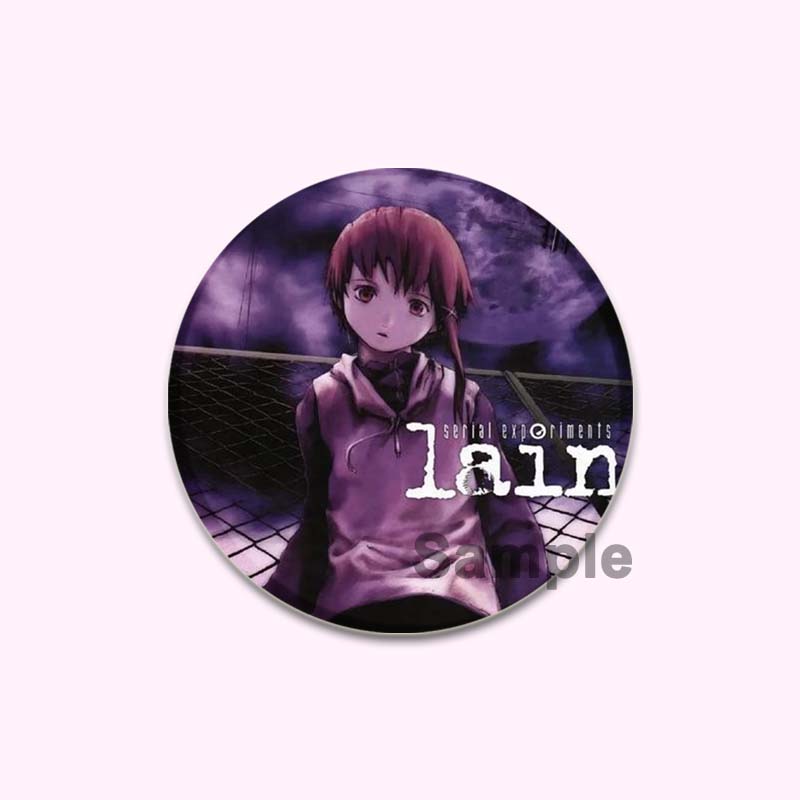 Anime Serial Experiments Lain 32/44/58mm Simple Button Pin Snap In Design Cartoon Brooches Daily Stylish Ornament Handmade Badge