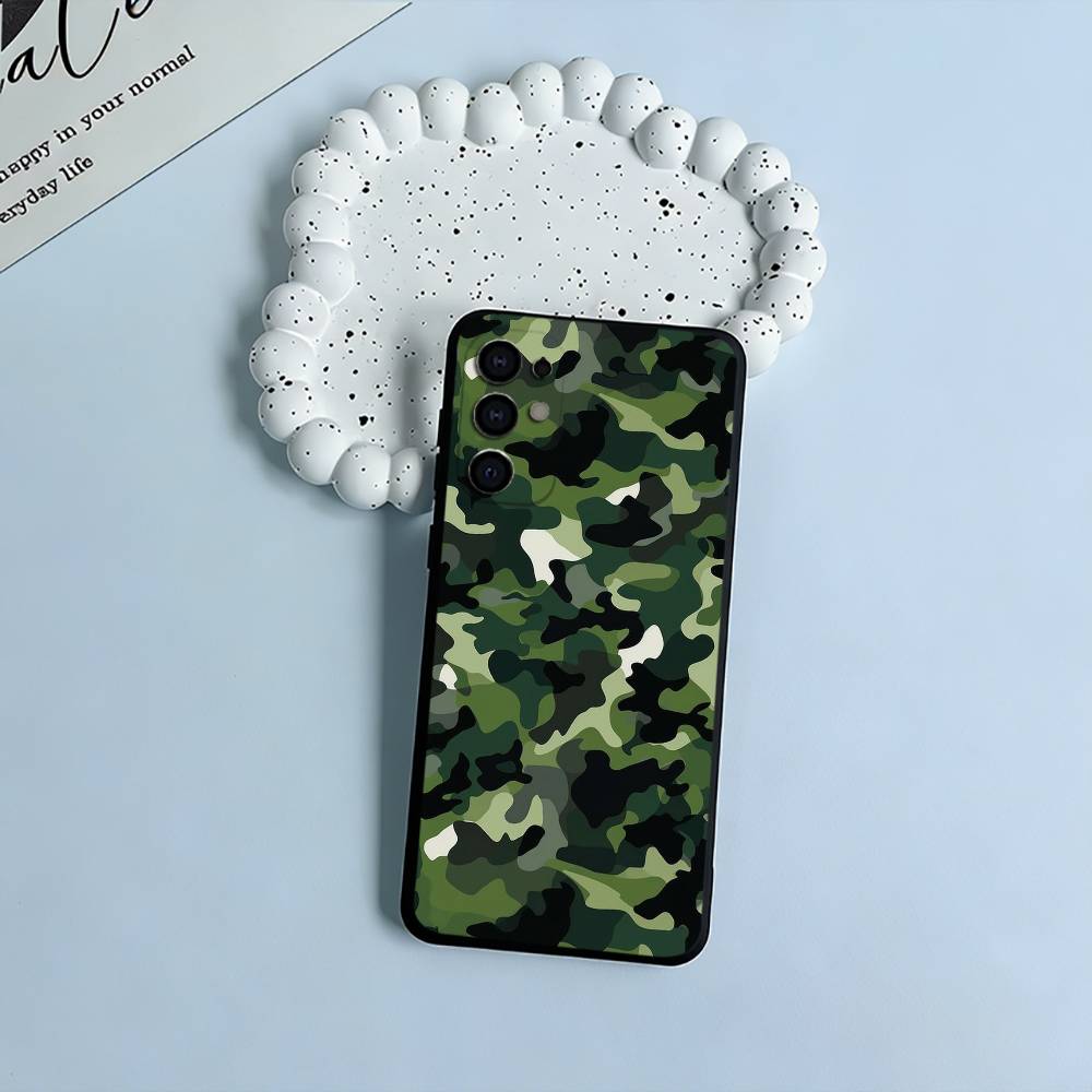 F-Fashion C-Camouflage Pattern Phone Case For Samsung S25,S24,S21,S22,S23,S30,Ultra,S20,Plus,Fe,Lite,Black Soft Silicone