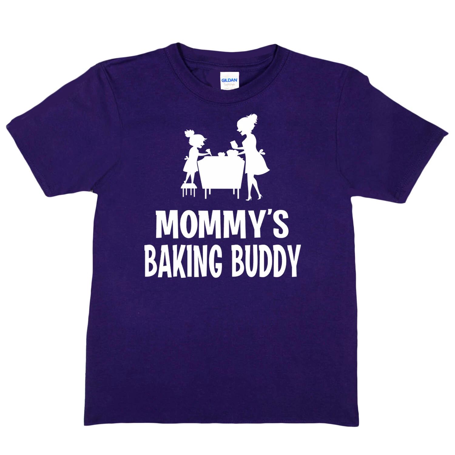 Mommy s Baking Buddy Funny Cooking Girls T-shirt Tee Birthday Gift For Girls S