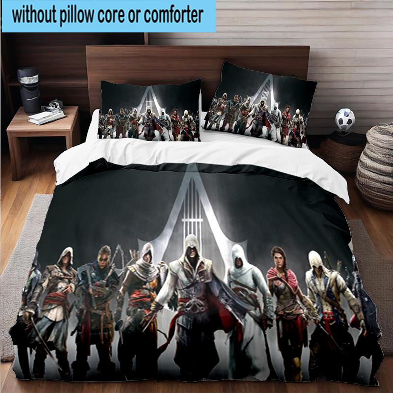 1PC Assass Warrior 3pcs Bedding,Including 1pc Duvet Cover And 2pcs Pillowcases Perfect for Christmas,Ideal for Bedroom, Dormitory